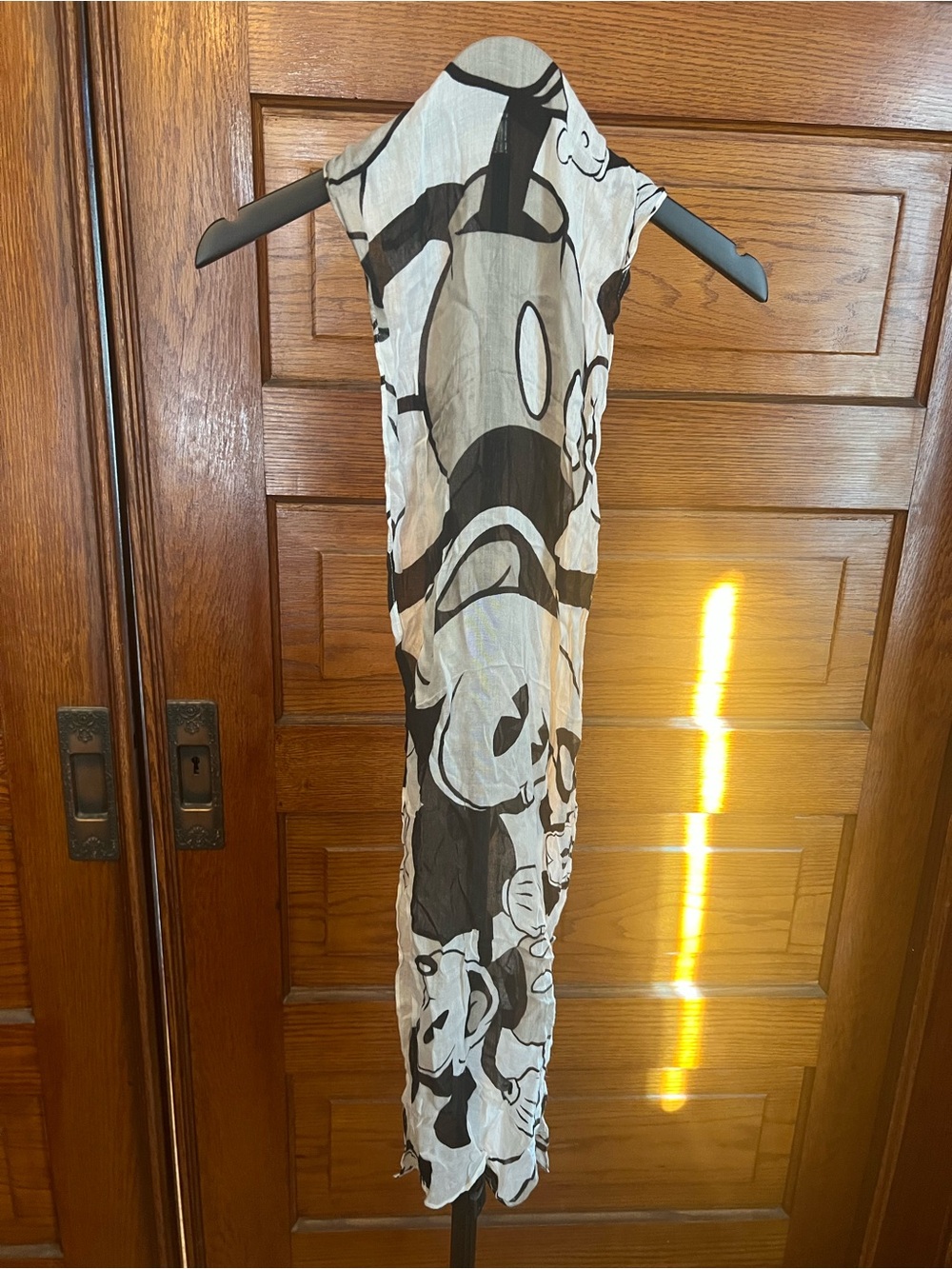Mickey Mouse Black & White Graphic Scarf Shawl
